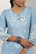 Blue Viscose Rayon Straight Kurta Pants Set image number 1