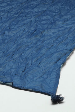 Indigo Cotton Woven Dupatta image number 1