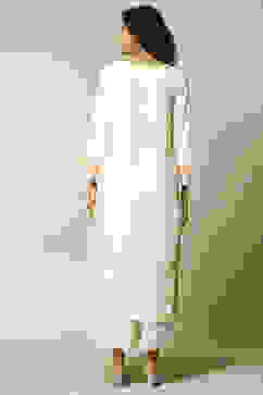 Off White LIVA Straight Printed Kurta image number 3