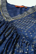 Indigo Viscose Woven Tired Kurta Suit Set image number 1