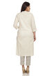 Ecru Straight Cotton Kurta image number 4