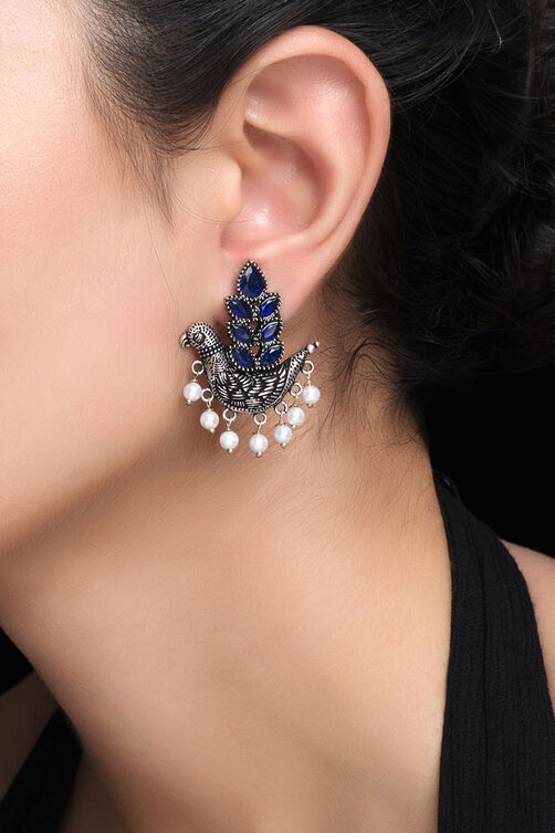 Blue Metal Brass Earring image number 0