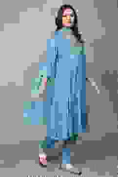 Green Rayon Kalidar Suit Sets image number 5