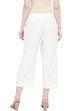 Off White Cotton Fusion Pants image number 4