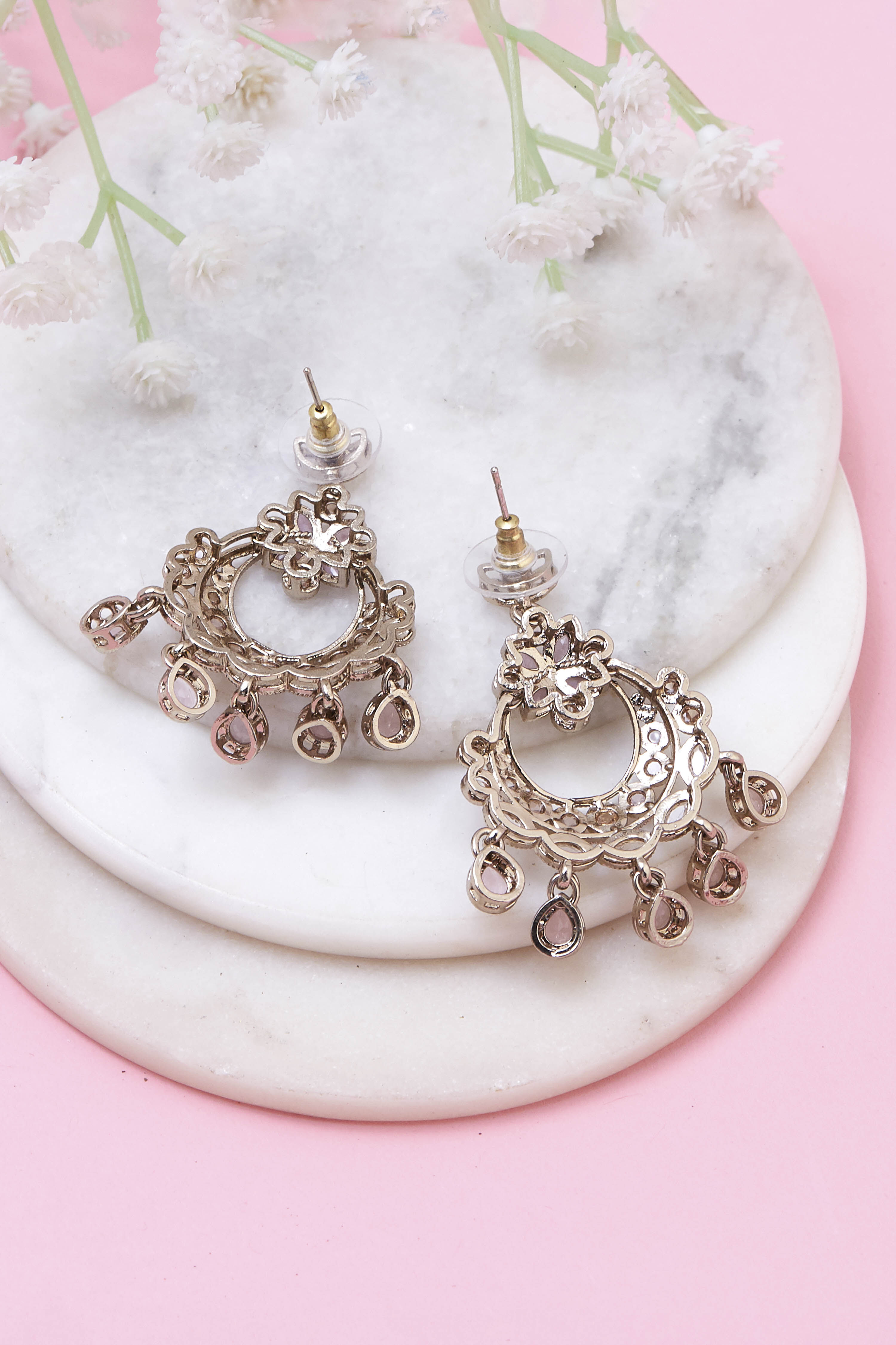 Light Pink Brass Chaandbali image number 2