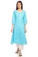 Blue Kalidar Cotton Kurta image number 0