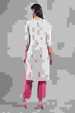 Off-White Printed Straight Kurta image number 3