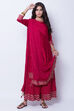 Maroon Polyester Chiffon Dupatta image number 0