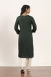 Olive Green Viscose Rayon Flared Kurta Pants Set image number 4