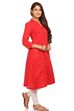 Red Straight Cotton Kurta image number 2
