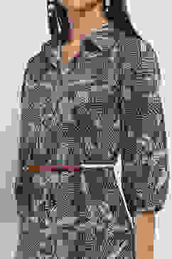 Indigo Cotton Printed Tiered Dress image number 1