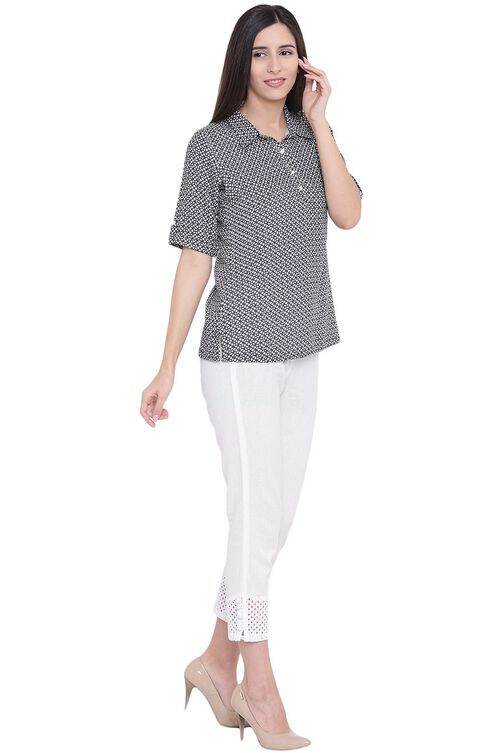 Black Viscose Indie Top image number 2