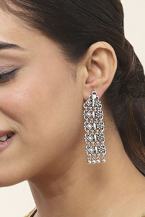 Silver Oxidize Alloy Danglers image number 1