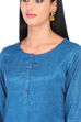 Teal Blue A Line Viscose Dress image number 1