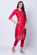 Pink Viscose Straight Kurta image number 2