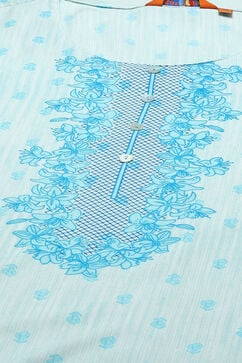 Light Blue LIVA Woven Straight Kurta Suit Set image number 1