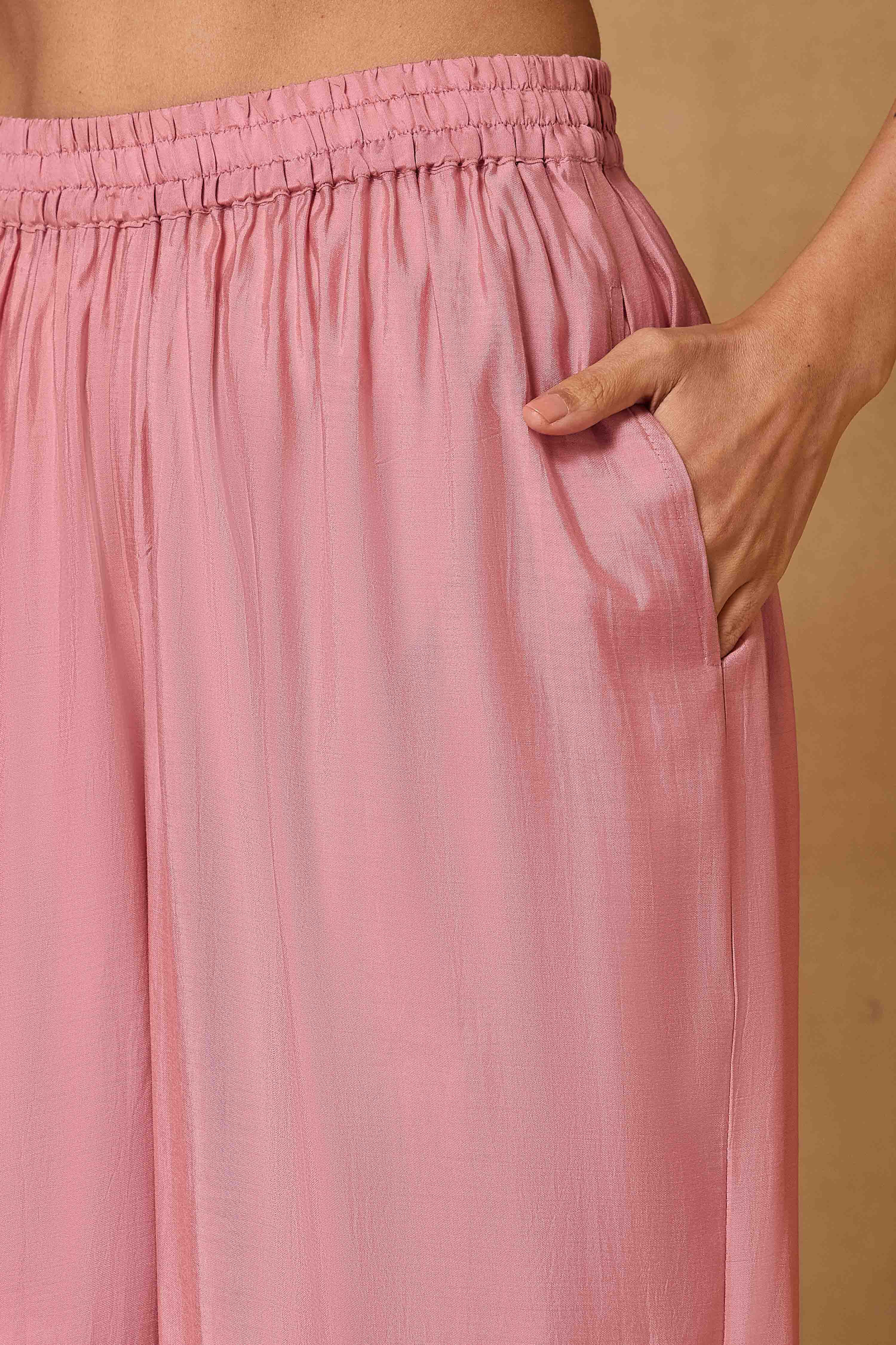 Pink Polyester A-Line Printed Suit Set image number 2