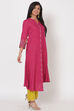 Pink Viscose Rayon A Line Kurta image number 3