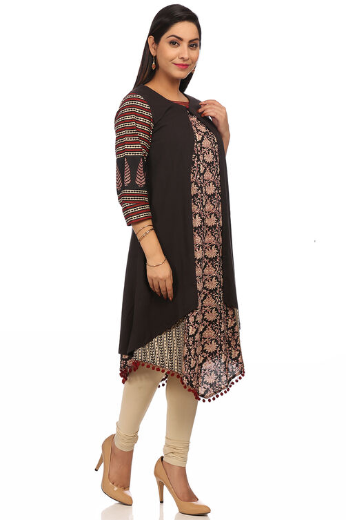 Black Straight Cotton Indie Top image number 3