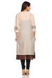 Off White Poly Cotton Straight Kurta image number 3