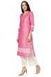 Pink Straight Poly Cotton Kurta image number 5