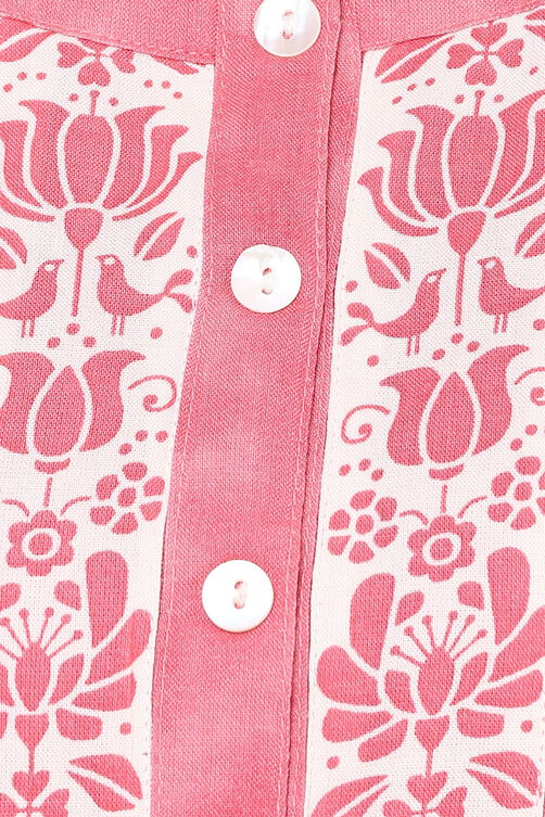 Pink Straight Cotton Indie Top image number 1