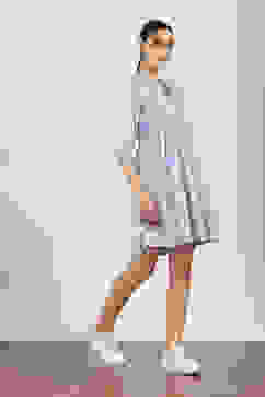 Blue Rayon Flex Tiered Dresses image number 4