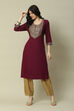 Black LIVA Straight Printed Kurta image number 0