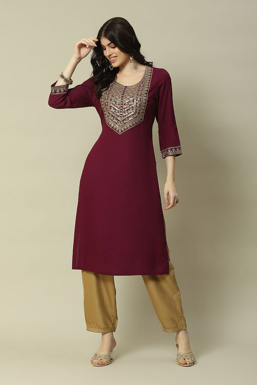 Black LIVA Straight Printed Kurta image number 0