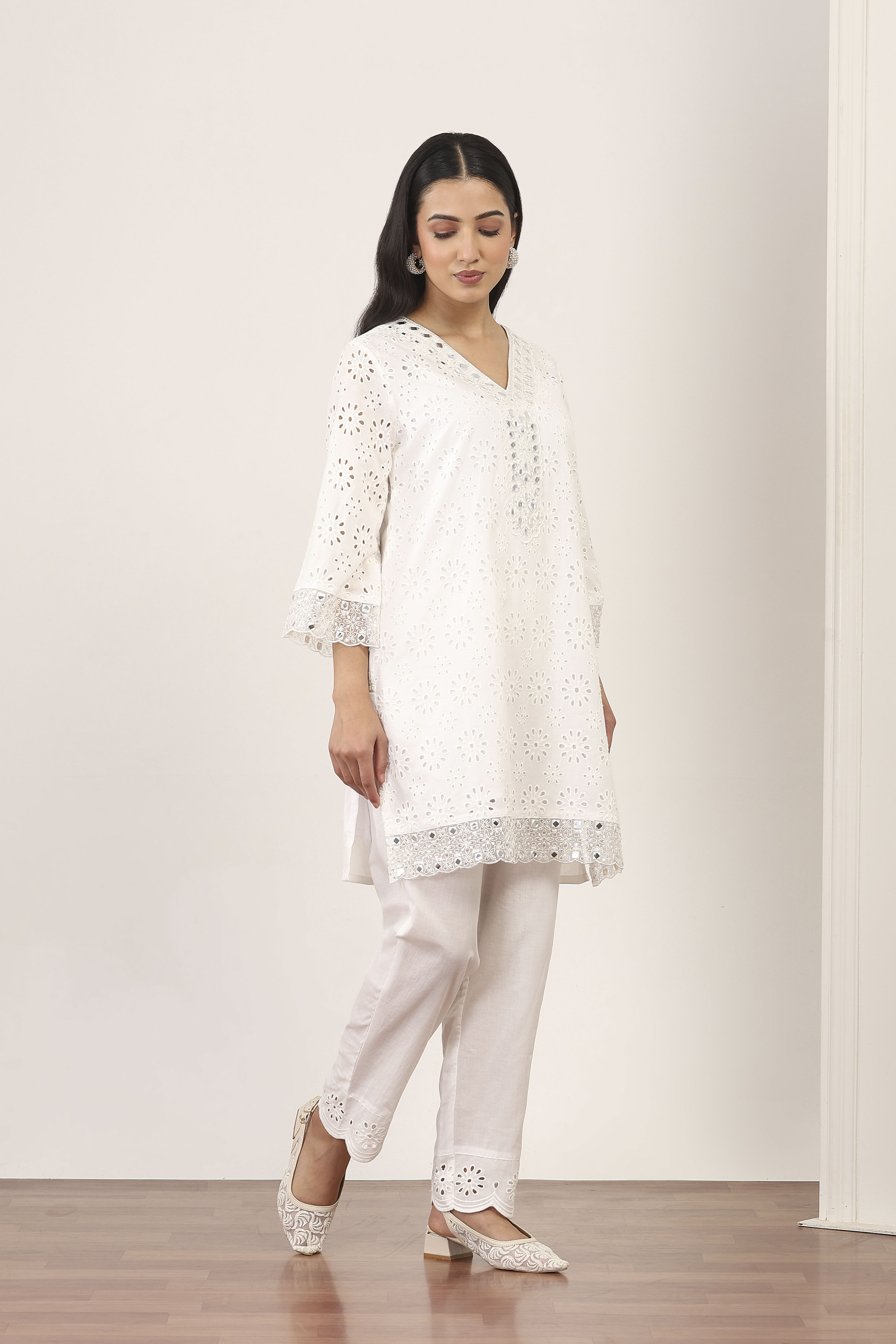 Pink Cotton Straight Suit Sets image number 5