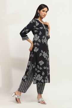 Black Viscose Rayon Straight SET image number 5