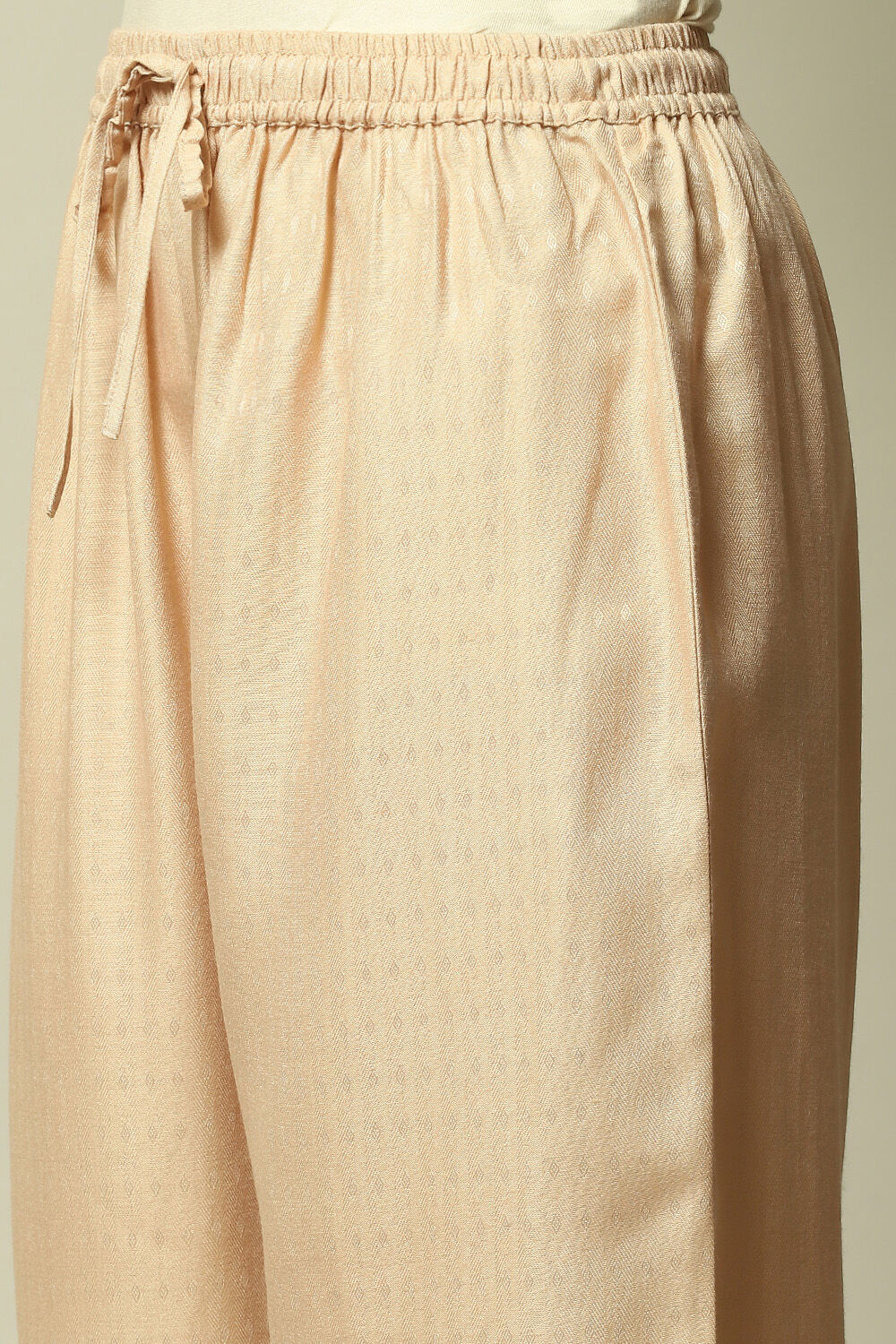 Off White Polyester Straight Printed Kurta Palazzo Suit Set image number 2