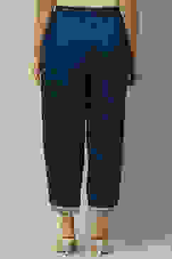 Indigo Viscose Straight Palazzo image number 5