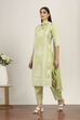Yellow Viscose Polyester Straight Suit Sets image number 3