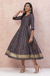 Blue Art Silk Kalidar Kurta Dress image number 2