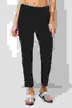 Navy Blue Cotton Solid Regular Pants image number 5