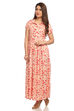 Peach Flared Viscose Dress image number 3