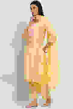 Yellow Printed Straight Suit Set image number 3