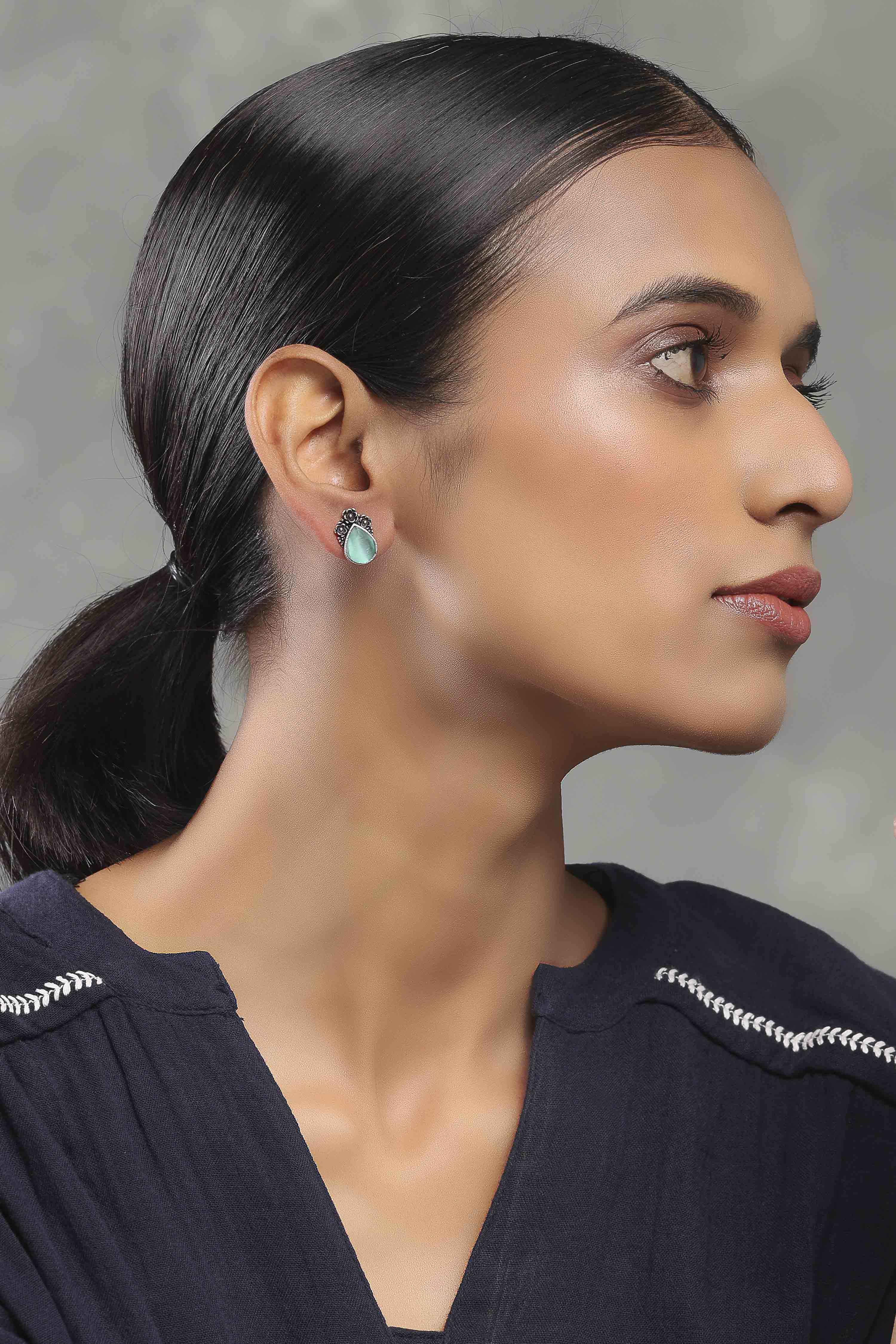 Mint Green Brass Studs image number 3