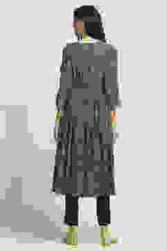 Navy Viscose Rayon Printed Gathered Suit Set image number 5