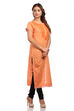 Peach Straight Cotton Kurta image number 3
