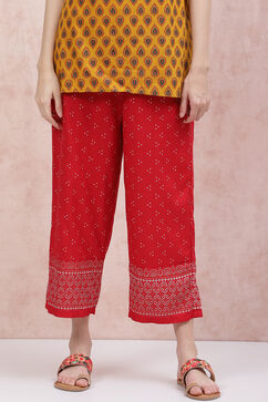 Red LIVA Palazzo Pants image number 0
