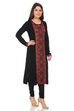 Black Straight Poly Cotton Kurta image number 2
