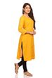 Mustard Straight Cotton Kurta image number 1