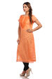 Peach Straight Cotton Kurta image number 2