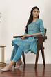 Blue Cotton Straight Suit Sets image number 0