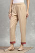 Gold Viscose Blend Solid Straight Pants image number 2
