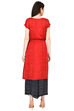 Red Straight Viscose Kurta image number 3
