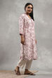 Off White Viscose Rayon Printed Straight Kurta image number 4