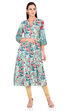 Lime Green Kalidar Viscose Rayon Indie Top image number 0